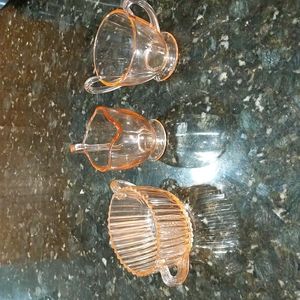 Pink depression glass